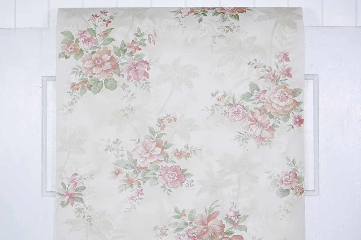 1980s Floral Vintage Wallpaper