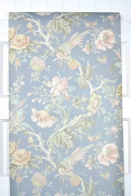 1980s Floral Vintage Wallpaper