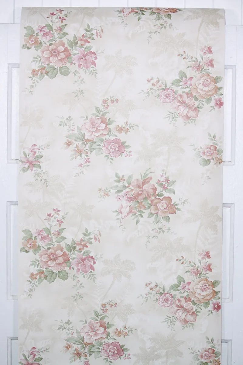 1980s Floral Vintage Wallpaper