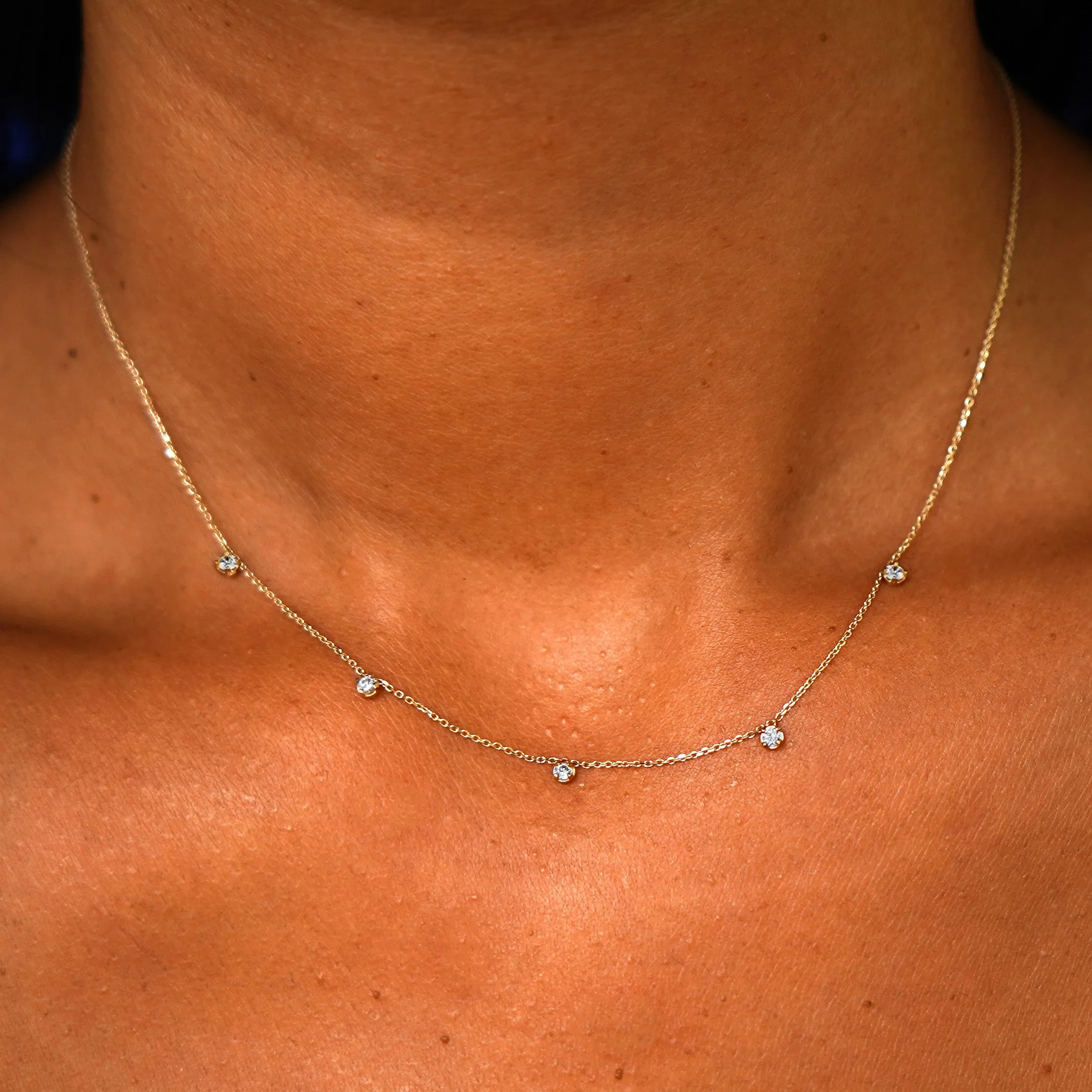 5 Diamond Cable Necklace