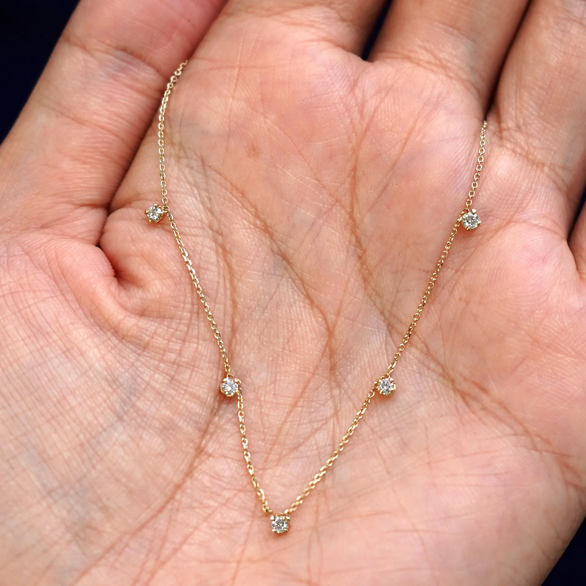 5 Diamond Cable Necklace