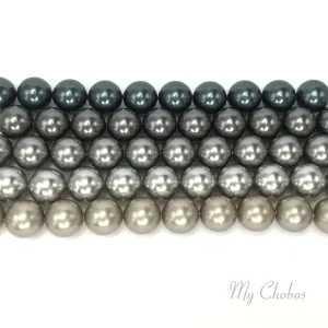 5810 Swarovski Round Pearls, Grey Mix Colors