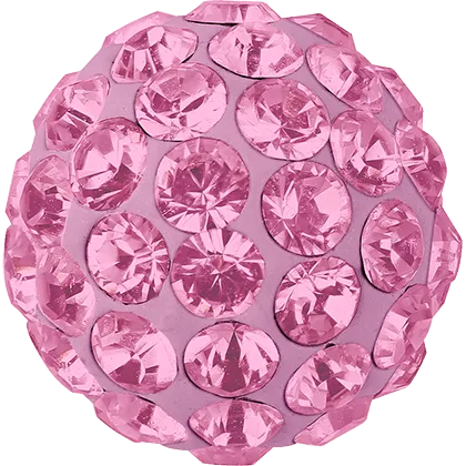 86001 Swarovski BeCharmed Pave Ball, Light Rose (223) / Rose (06)