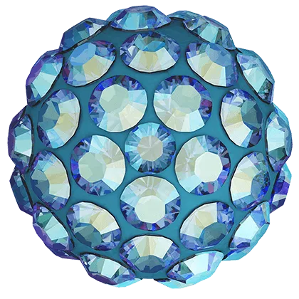 86001 Swarovski BeCharmed Pave Ball, Light Sapphire Shimmer (211 SHIM) / Cadetblue (43)