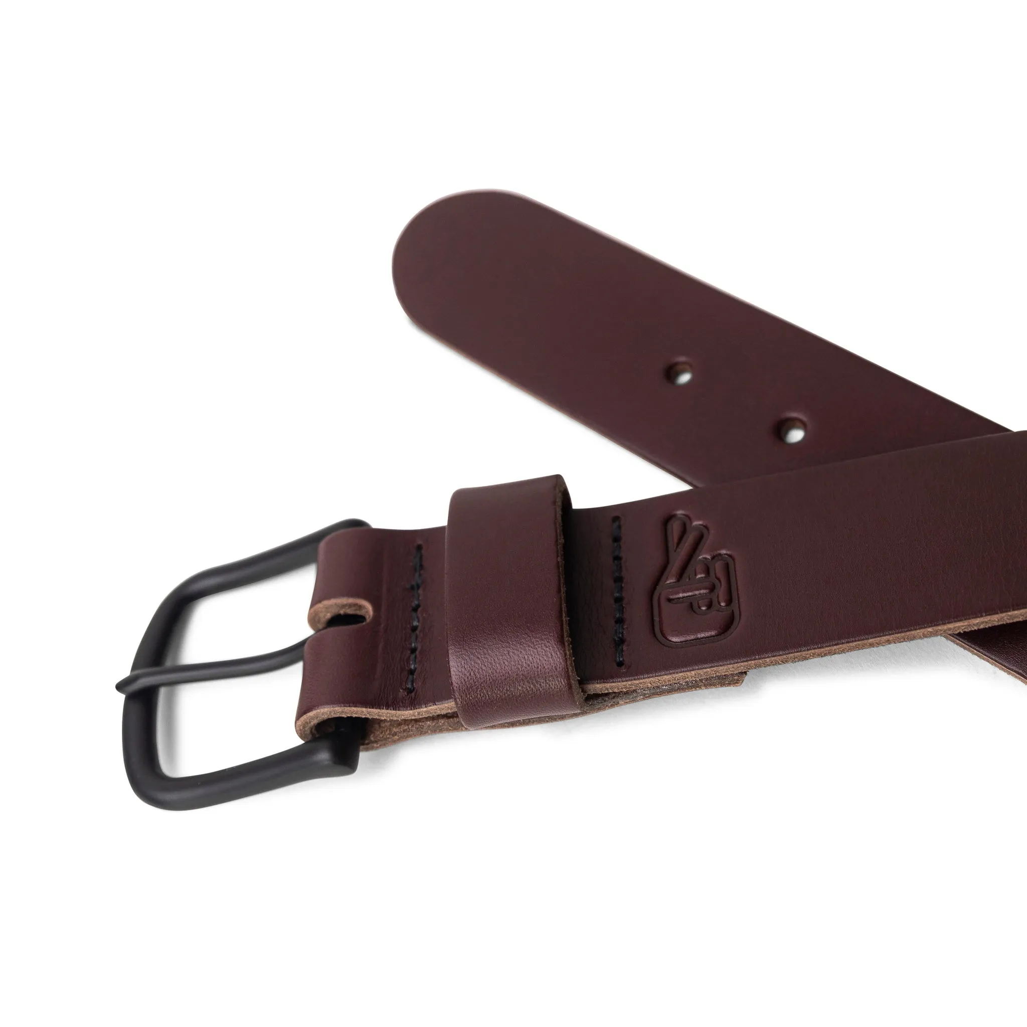 Adventure Leather Belt - Cognac Black
