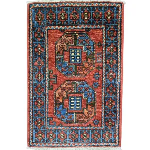 Afghan Hand-Knotted Peshawar Handmade Wool Rug (Size 2.0 X 2.10) Cwral-8988