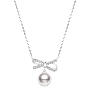 Akoya 18K White Gold Elegant Knot Fashion Necklace