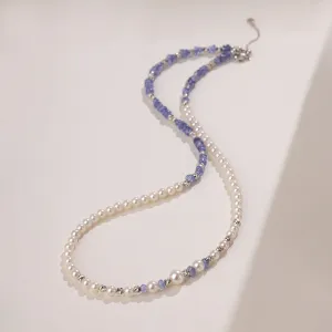 Akoya Pearl 18K Gold Tanzanite Elegant Statement Necklace