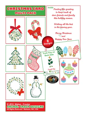 Animal Track Christmas Cards - Multi Pack
