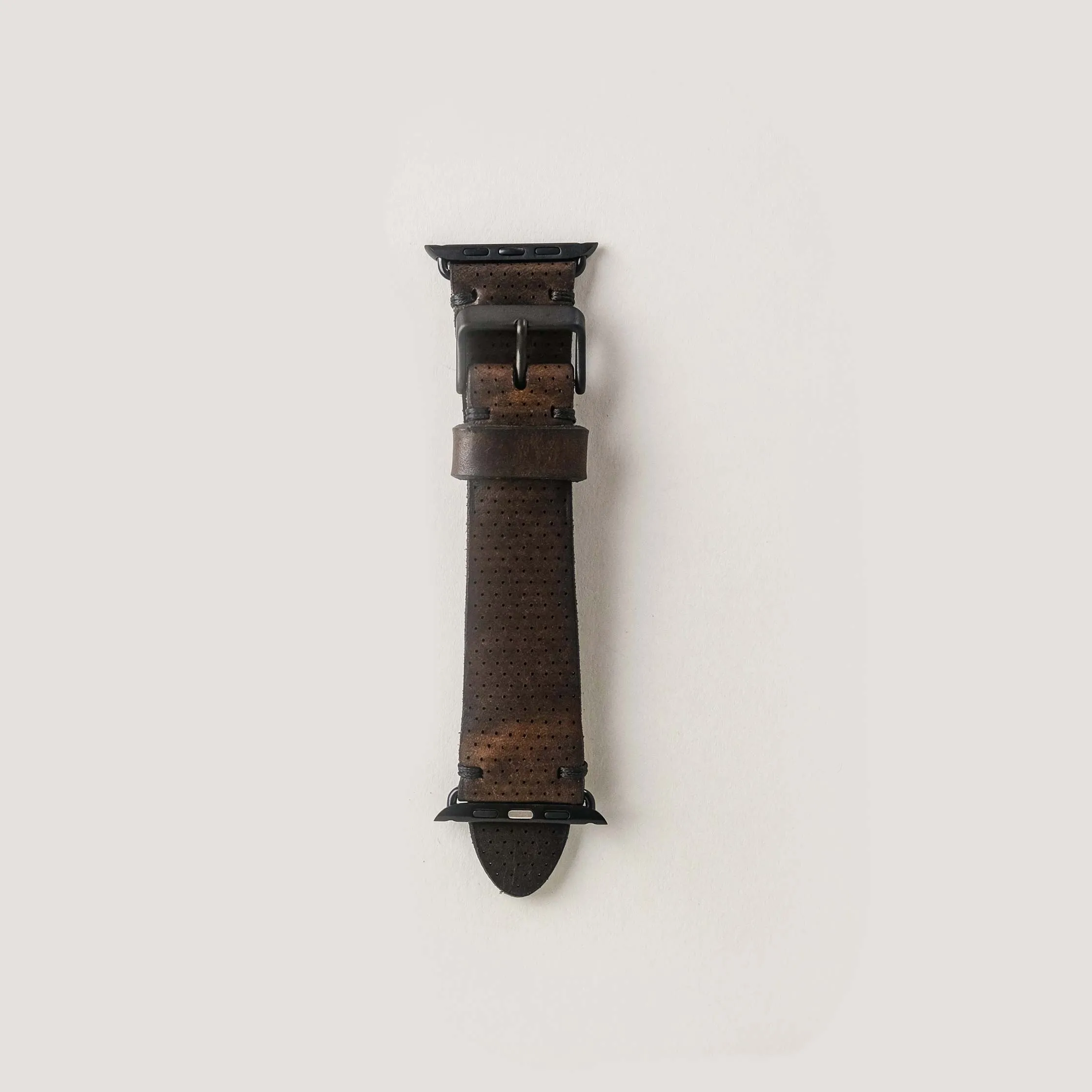 Apple Leather Watch Band | Brown | Perforated Design