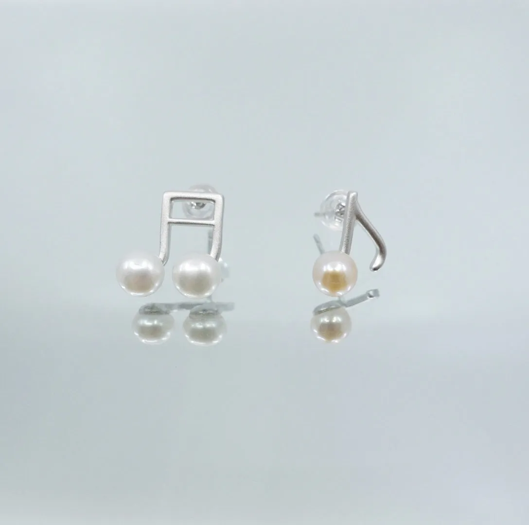 Asymmetrical Musical Notes Stud Earrings