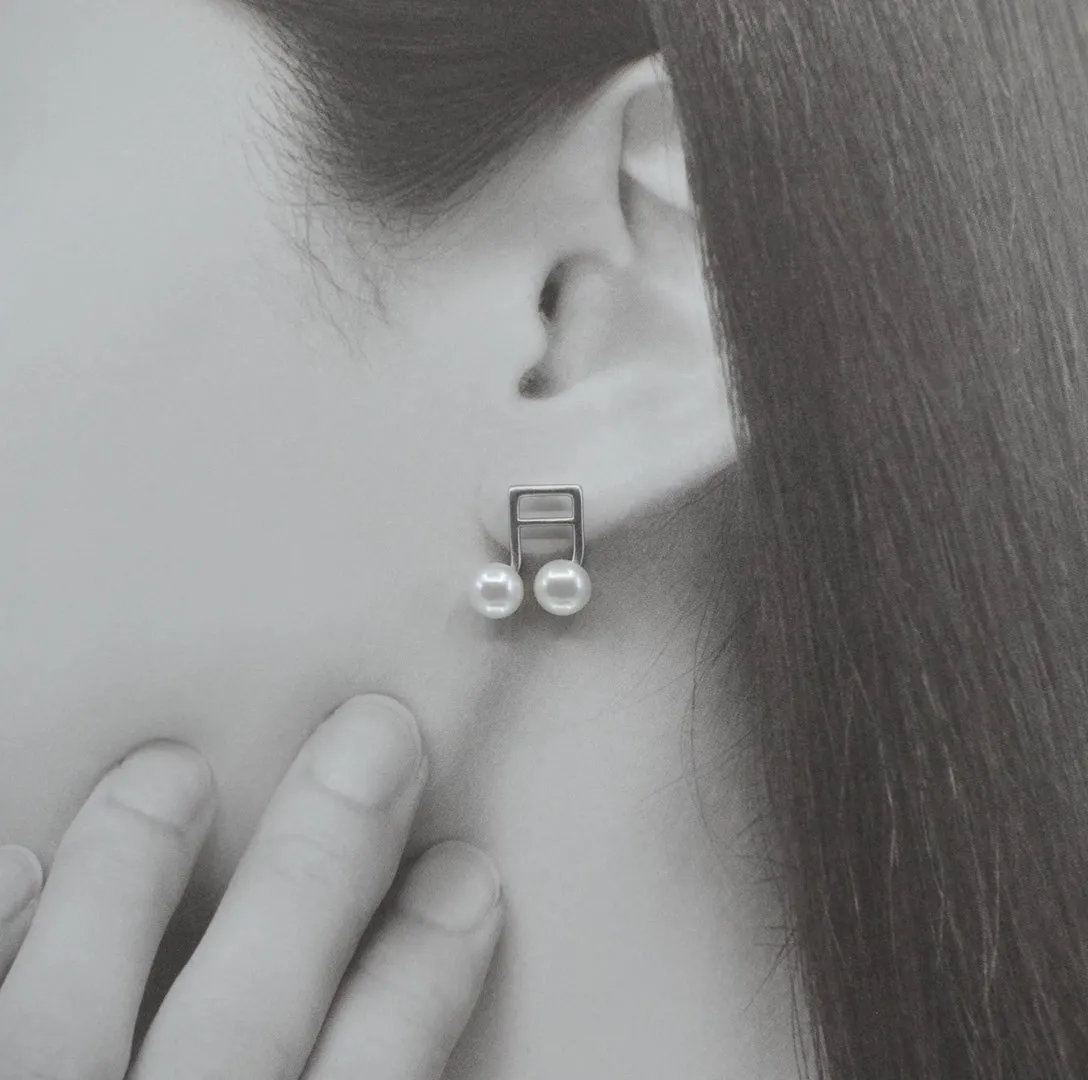 Asymmetrical Musical Notes Stud Earrings