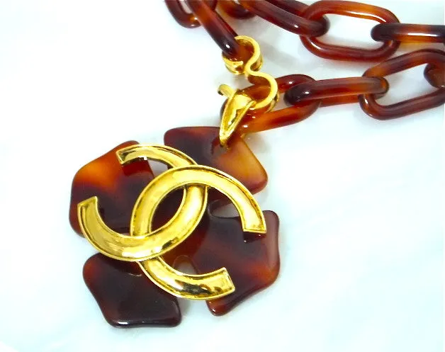 Authentic Chanel Vintage Tortoise Necklace