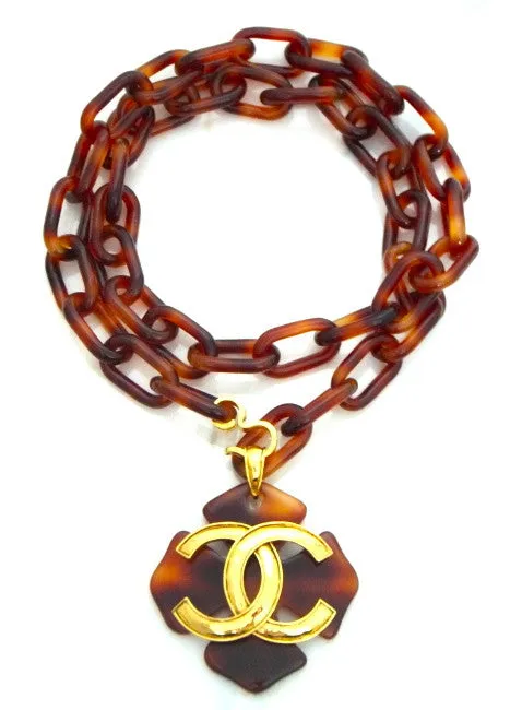 Authentic Chanel Vintage Tortoise Necklace
