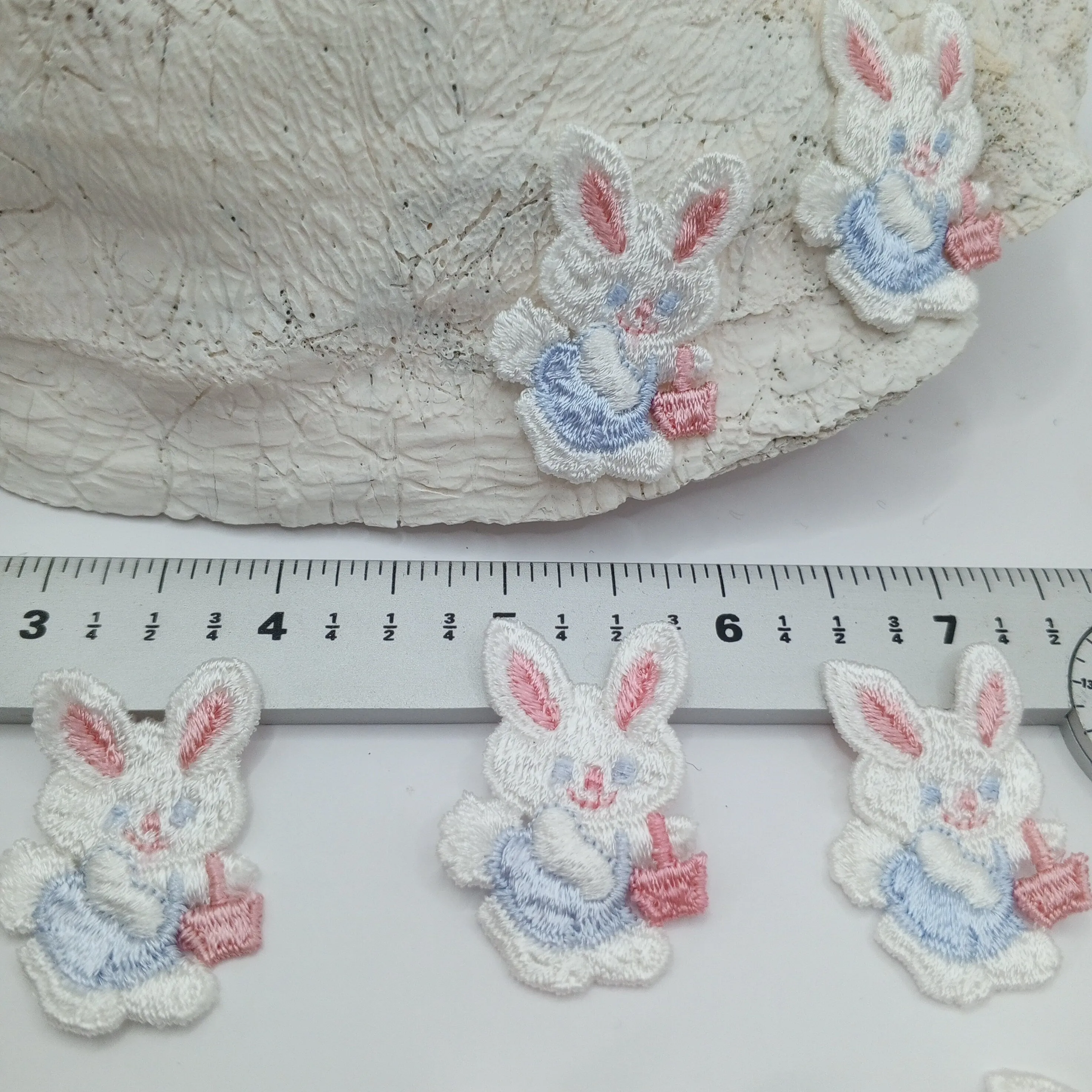 Baby blue, pink Easter bunny Patches sewing appliqué #447