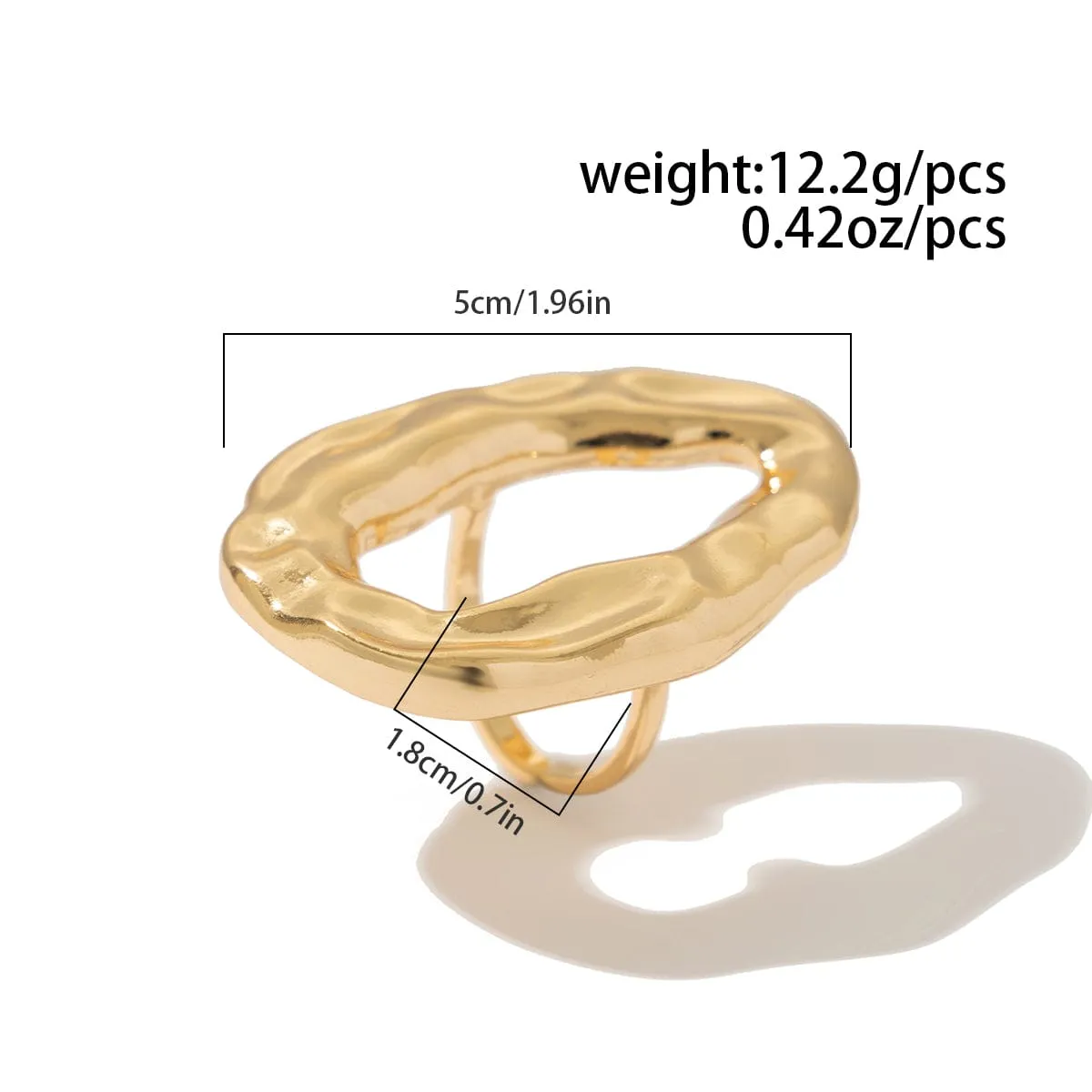 Baroque Textured Round Disk Flower Hollow Oval Square Pearl Ring Set