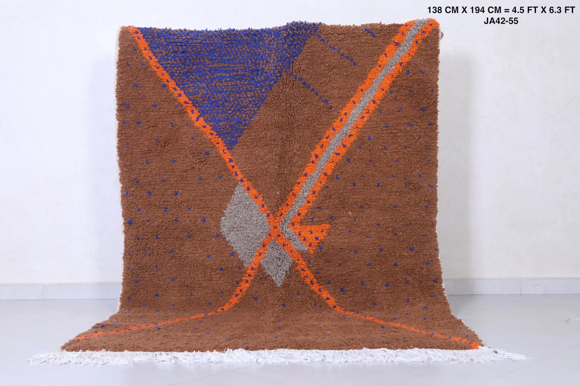Berber Rug 4.5 x 6.3 Ft - Tribal Handmade Wool Rug