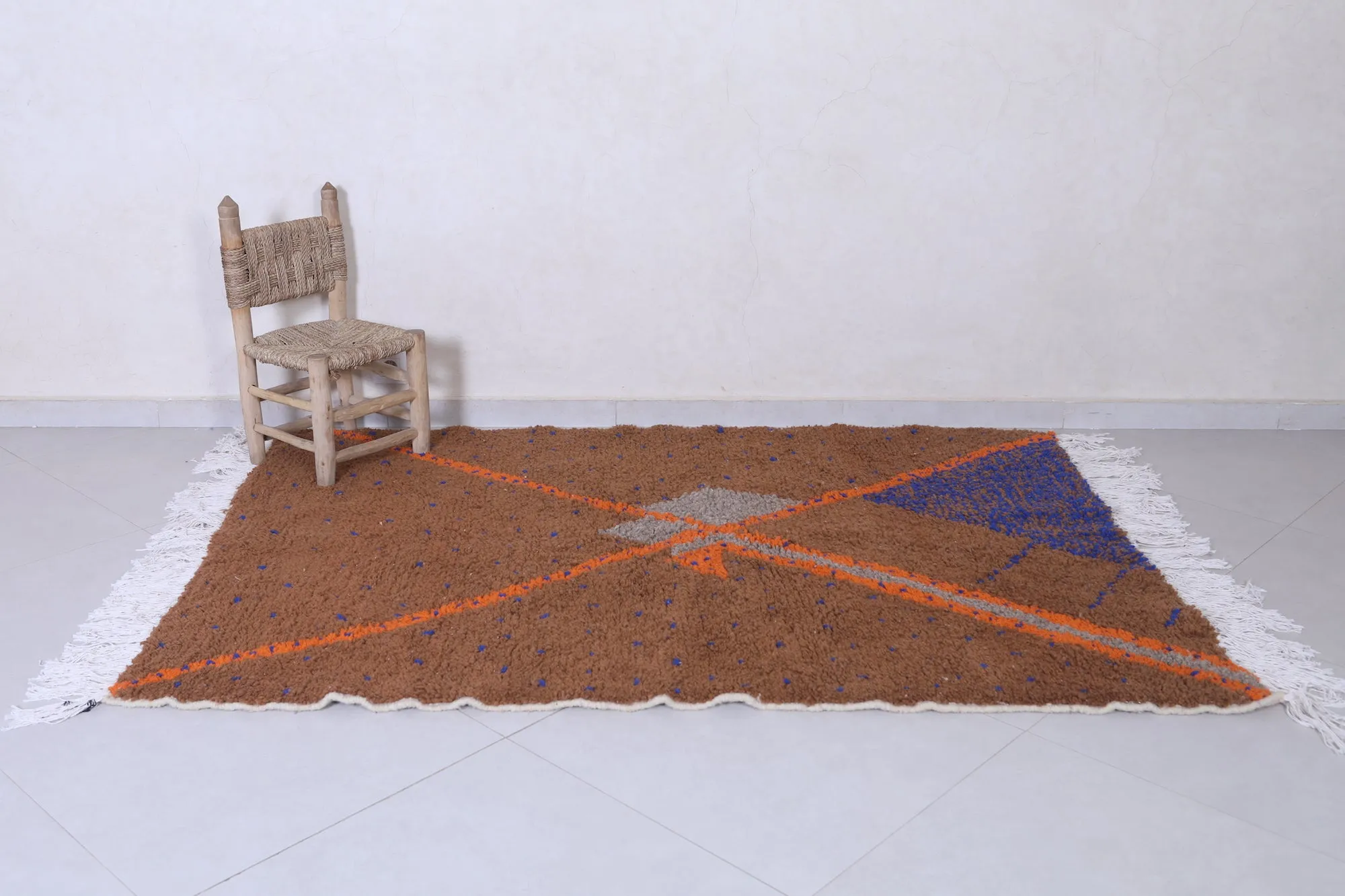 Berber Rug 4.5 x 6.3 Ft - Tribal Handmade Wool Rug