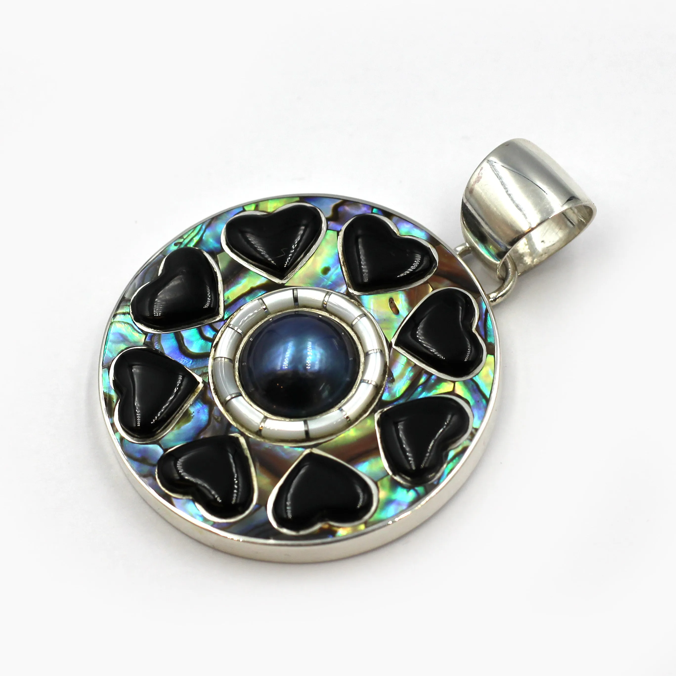 Black Heart Kaleidescope Pendant