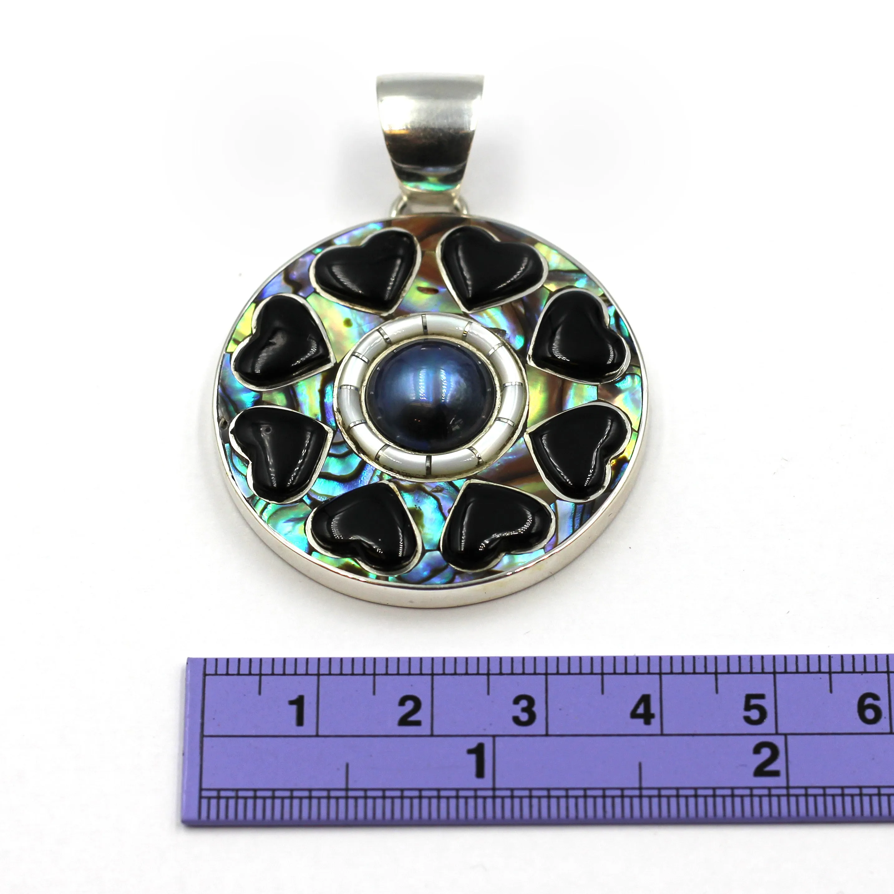Black Heart Kaleidescope Pendant