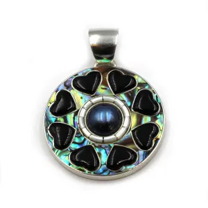 Black Heart Kaleidescope Pendant