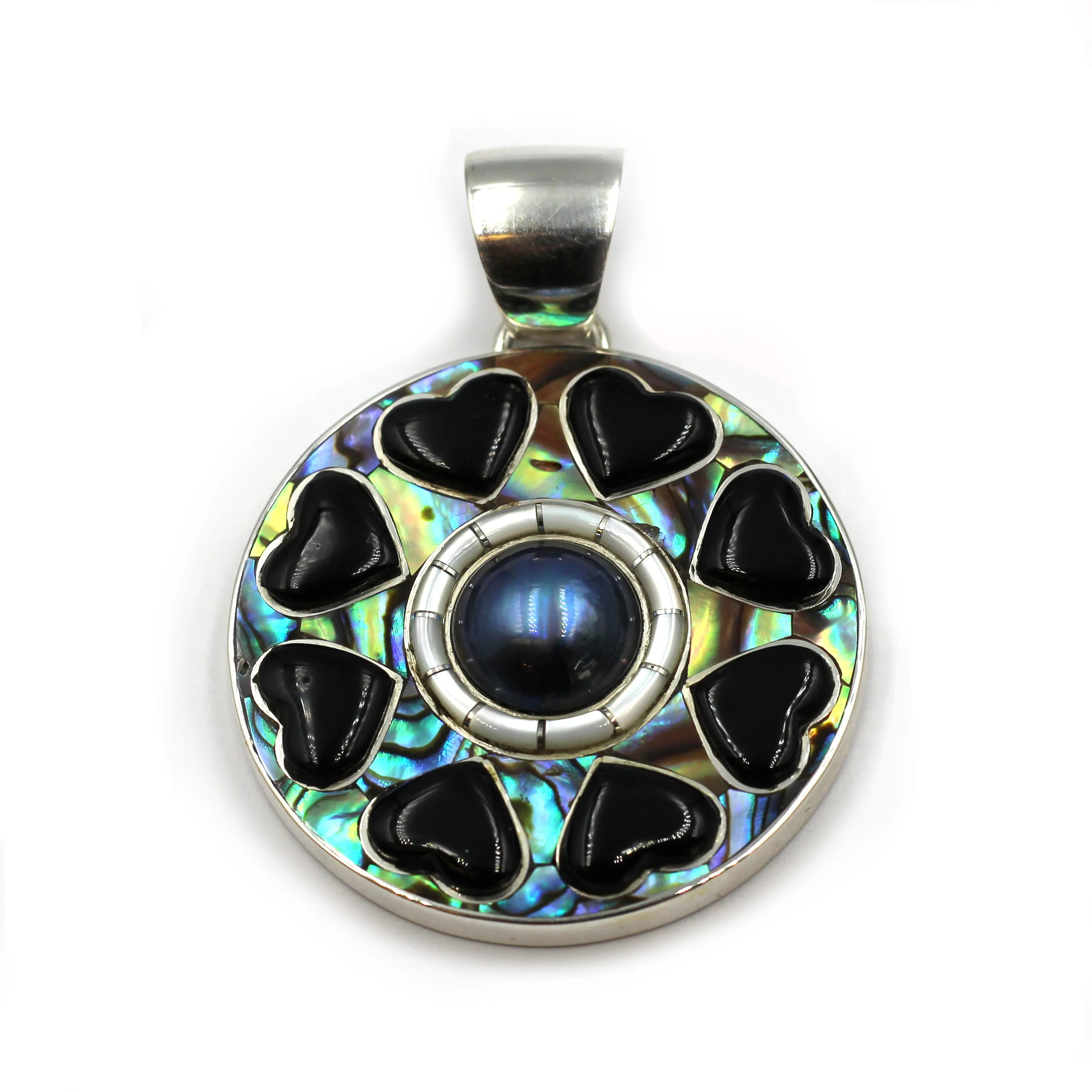 Black Heart Kaleidescope Pendant