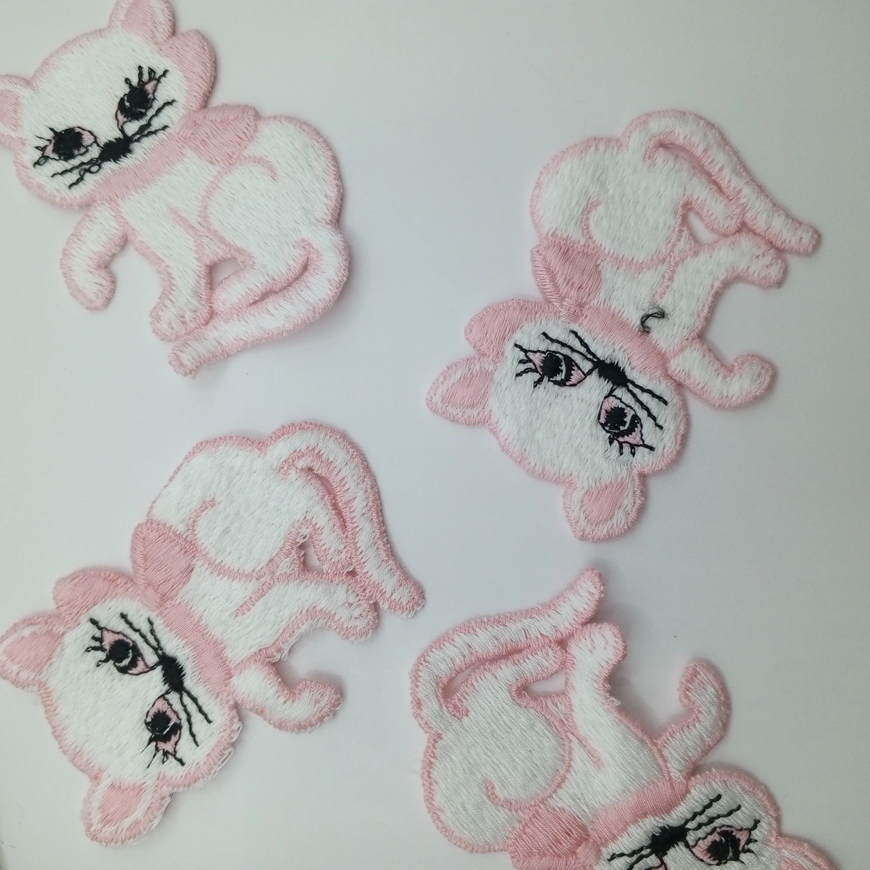 Black, pink, white cat sewing appliqué Patches #421