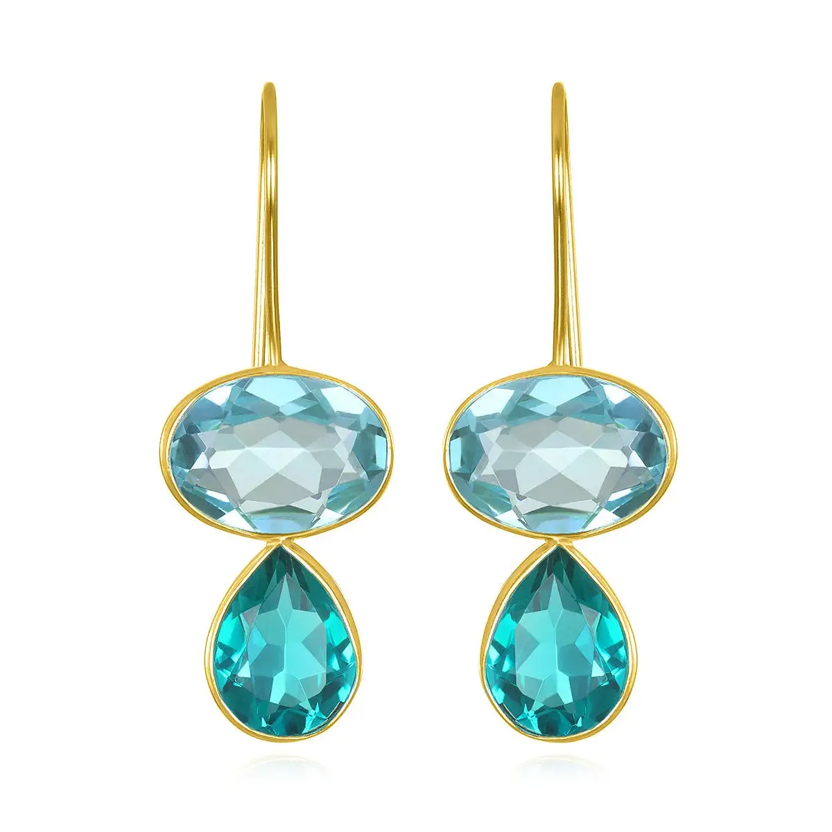 Blue Gemstone Drop Earrings