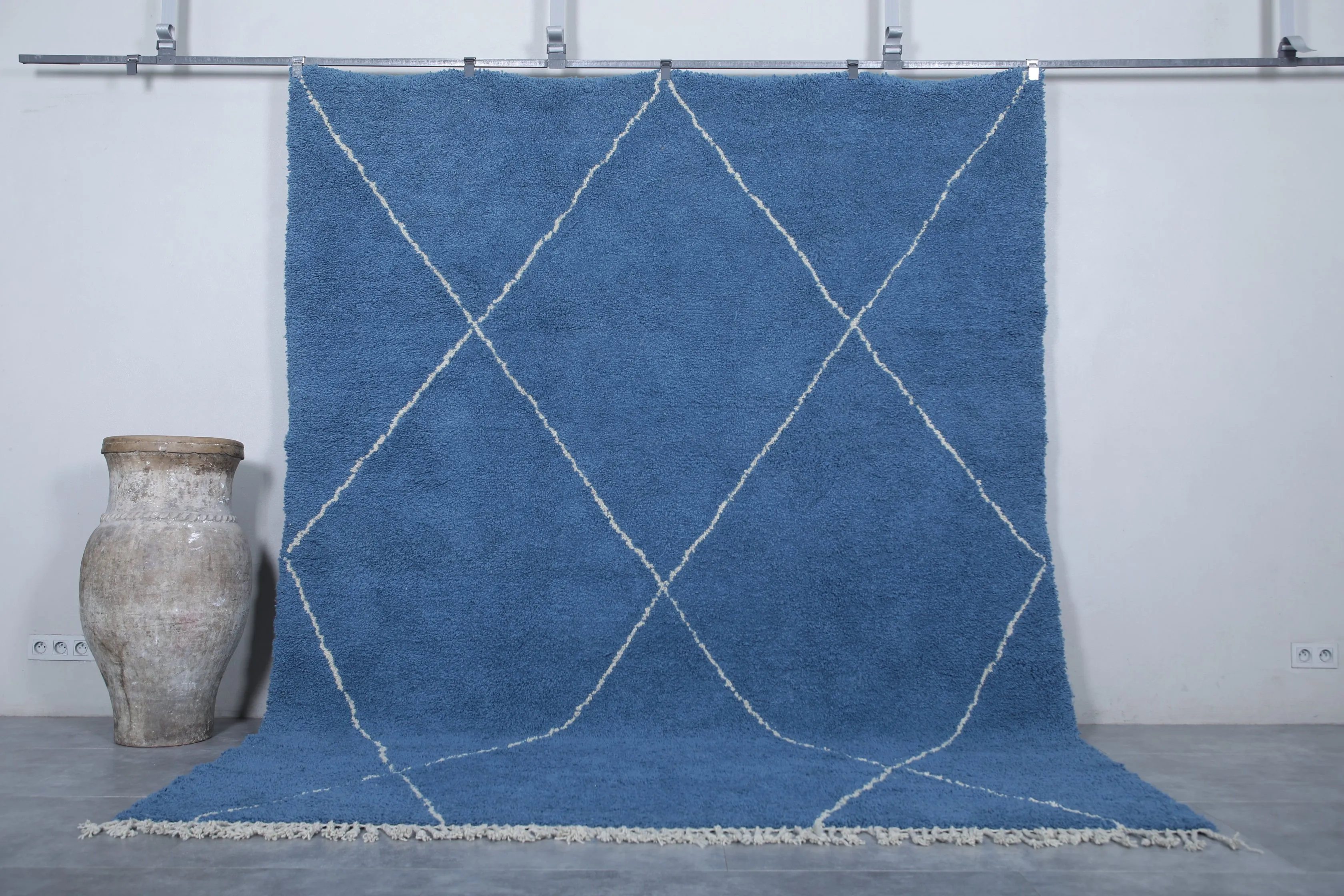 Blue Moroccan Beni ourain rug - Handmade Custom rug