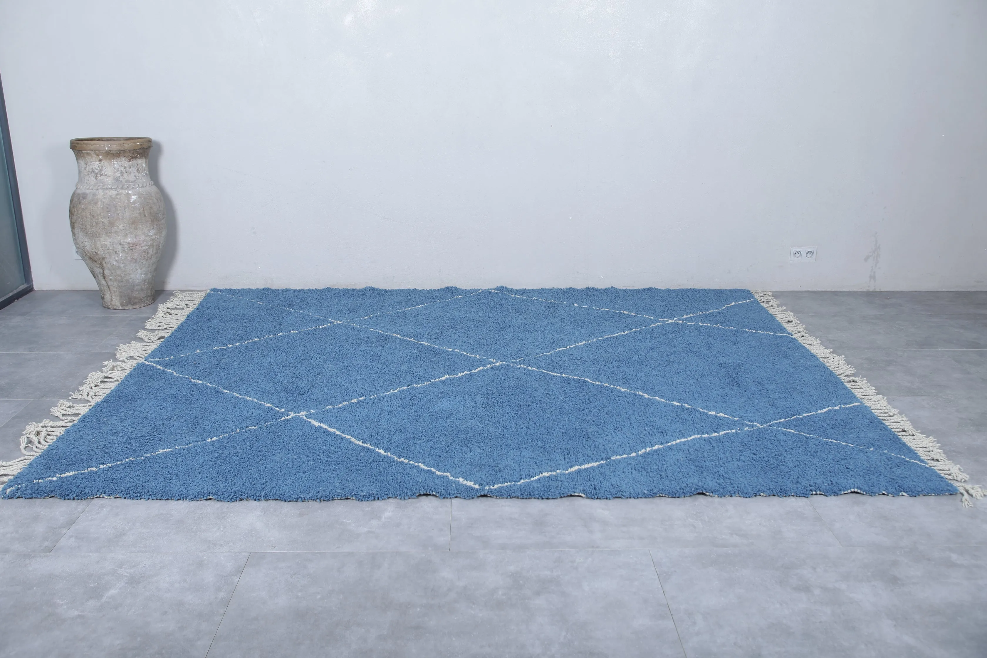 Blue Moroccan Beni ourain rug - Handmade Custom rug