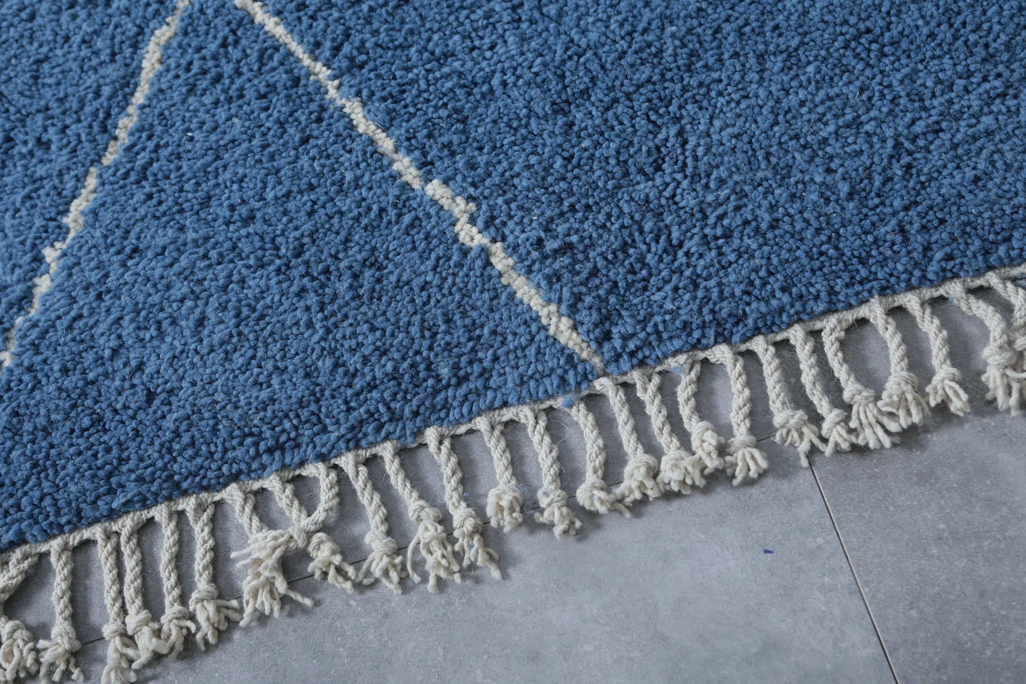Blue Moroccan Beni ourain rug - Handmade Custom rug