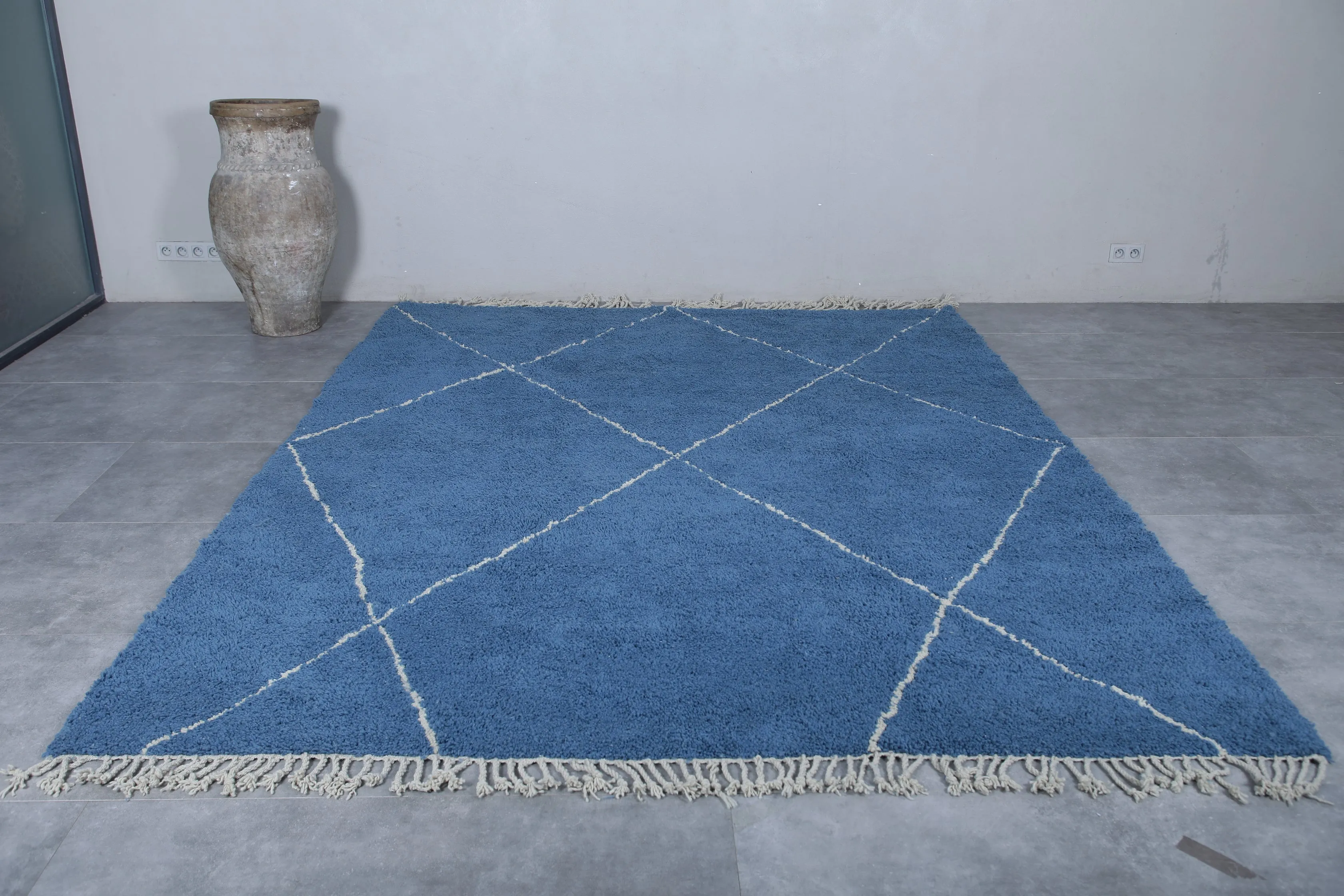 Blue Moroccan Beni ourain rug - Handmade Custom rug