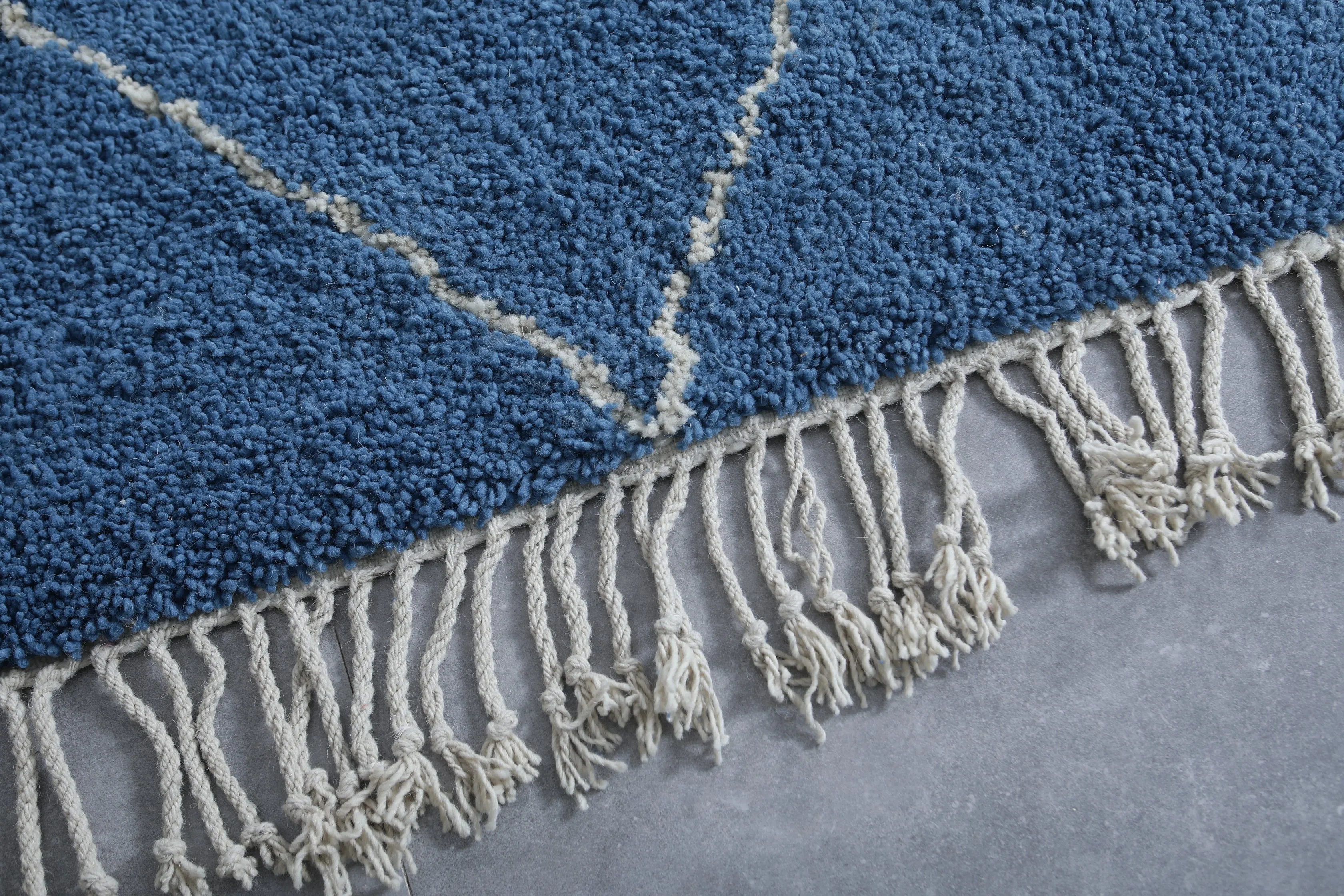 Blue Moroccan Beni ourain rug - Handmade Custom rug