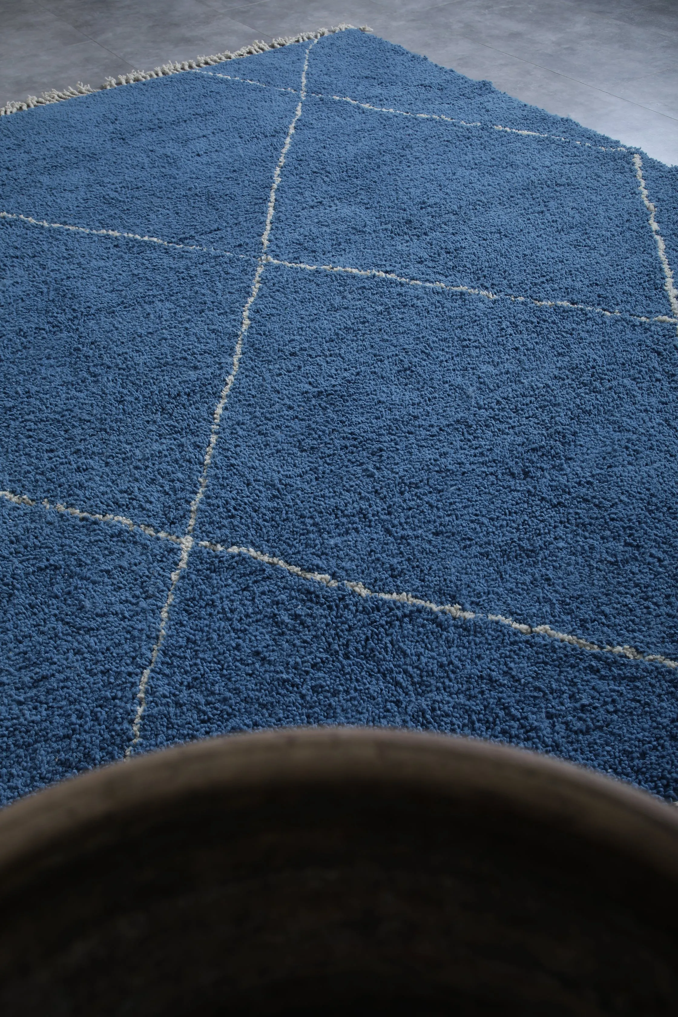 Blue Moroccan Beni ourain rug - Handmade Custom rug