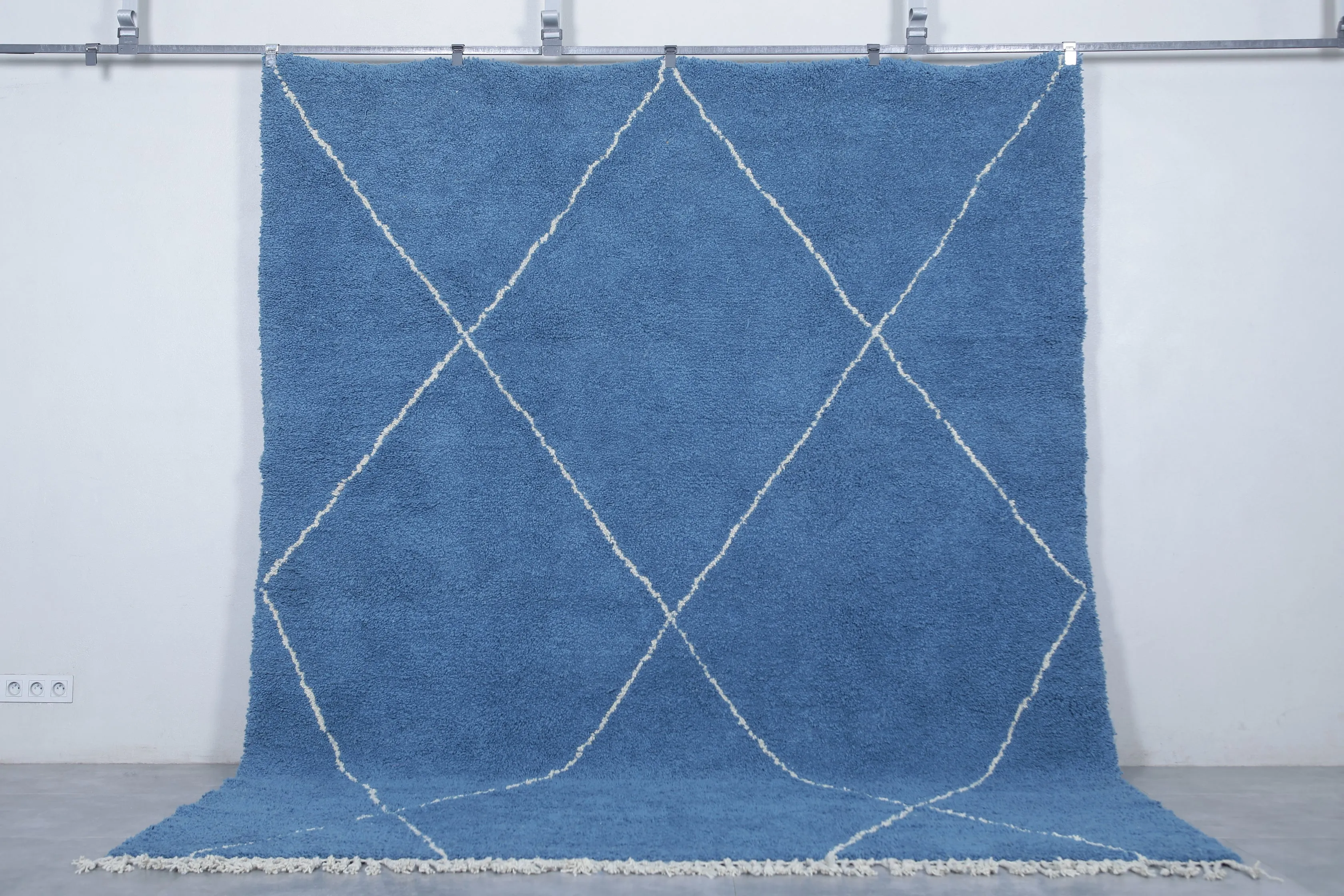Blue Moroccan Beni ourain rug - Handmade Custom rug