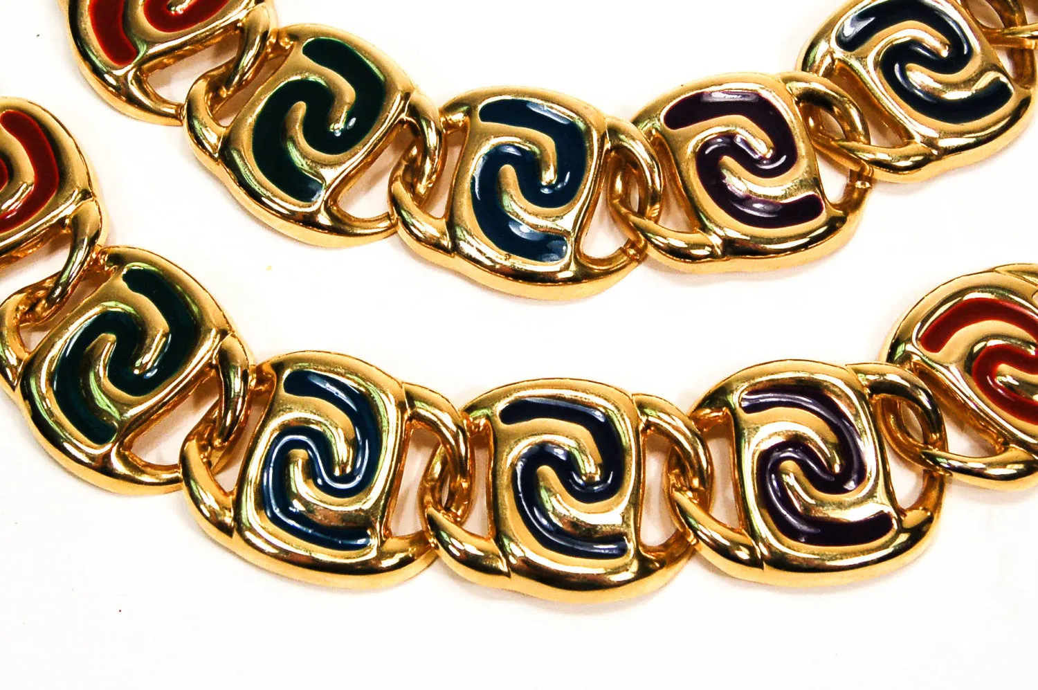 Bold Gold and Jewel Tone Statement Necklace and Bracelet Set
