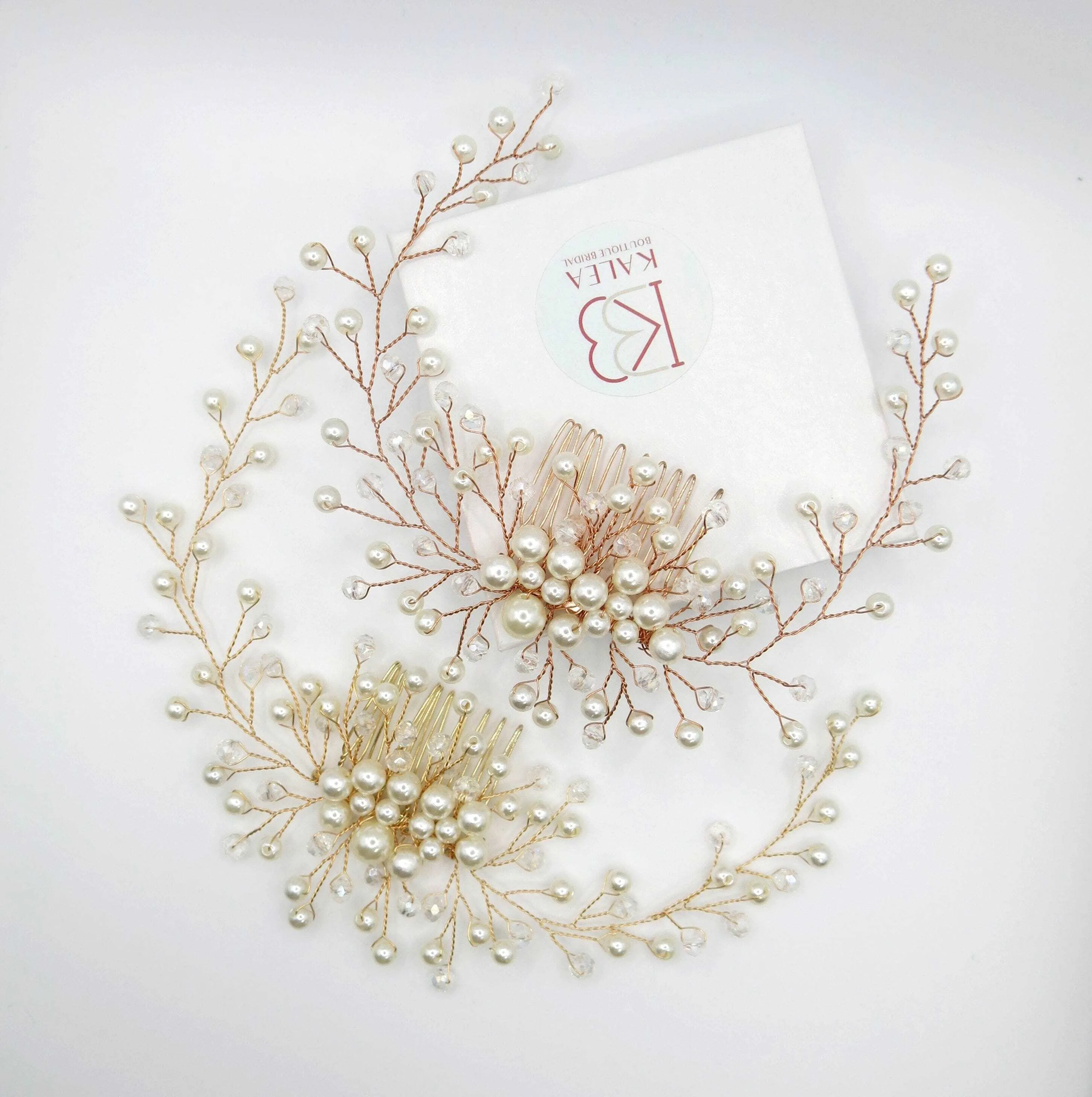Bridal Pearl Hair Comb, Wedding Hairpiece, Bridal Pearl Head Piece, Hair Vine for Wedding, Large Bridal Hair Piece, Gold Wire Pearl Hairpin