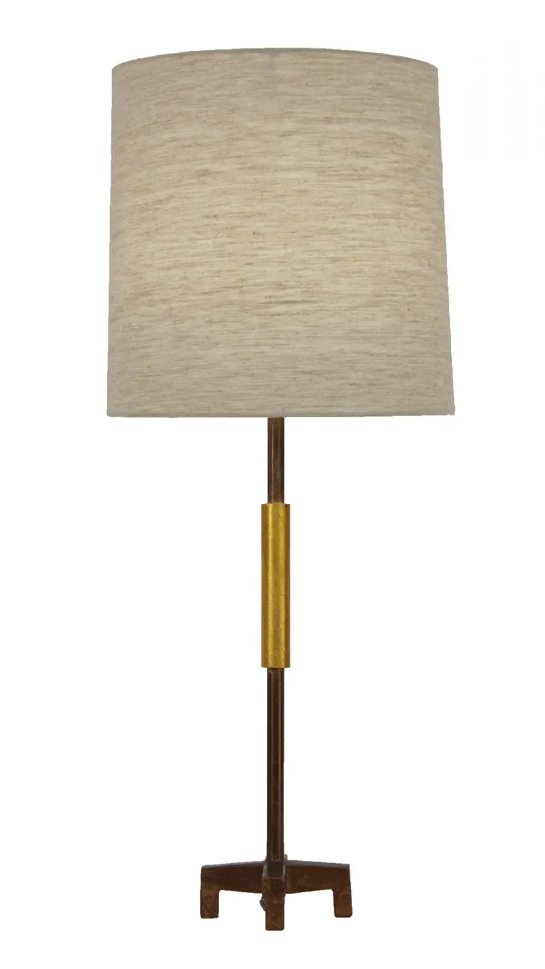 Brown & Gold Metal Table Lamp