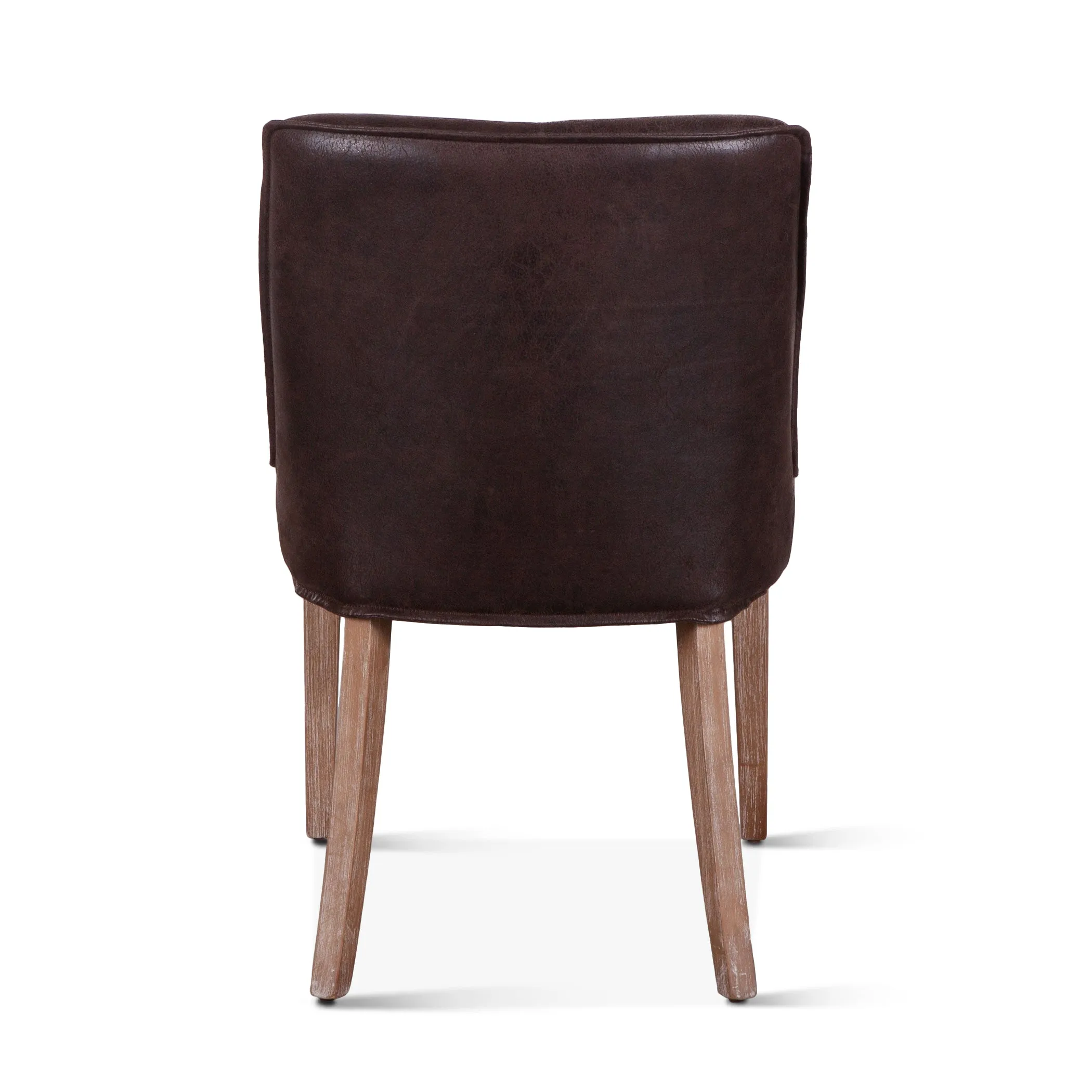Buddy Dining Chair - Dark Brown Leather/Natural Legs