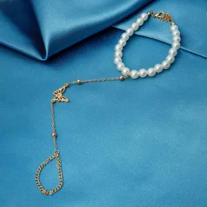 Butterfly Charm Pearl Bracelet