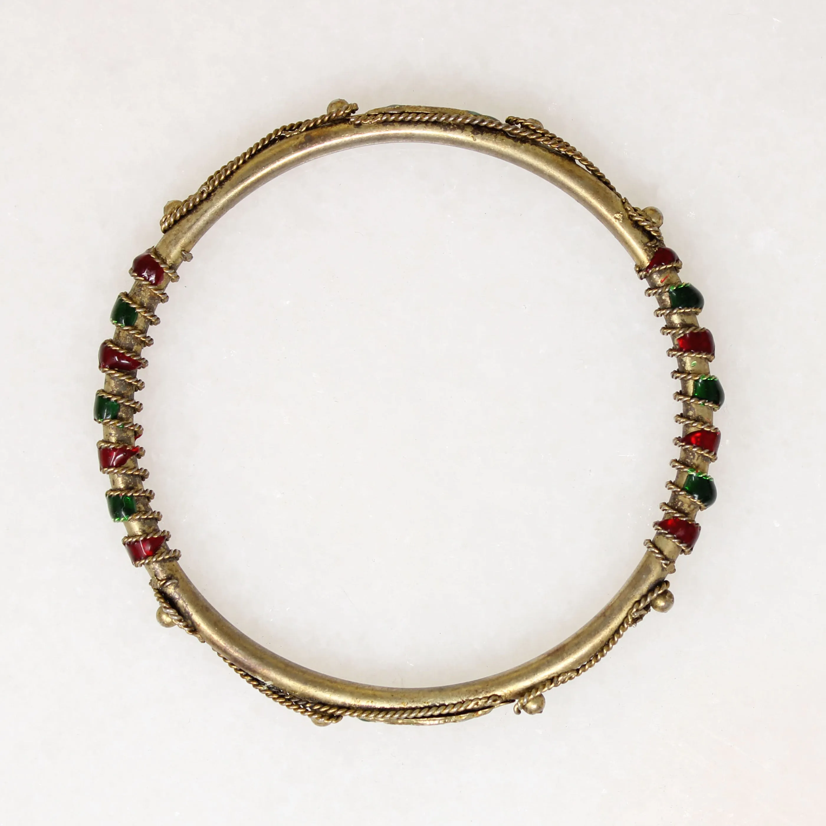 Candy-Striped Silver Gilt Bangle