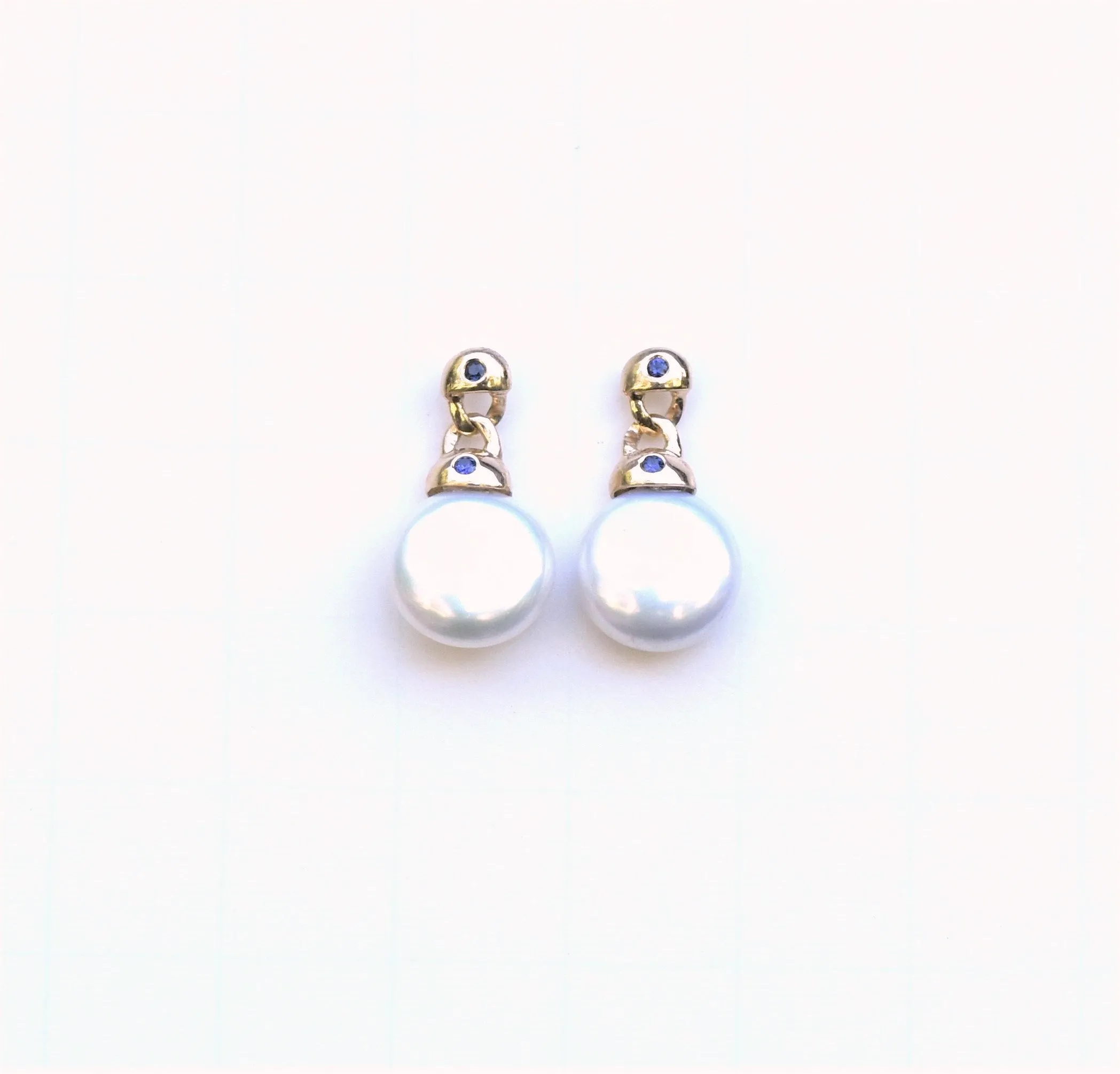 Caribbean Dreams 18K Gold Chain-Link Coin Pearl Earrings