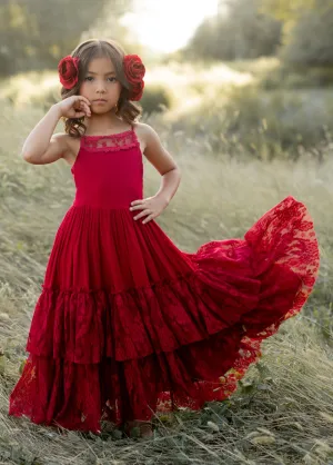 Catrin Dress in Crimson