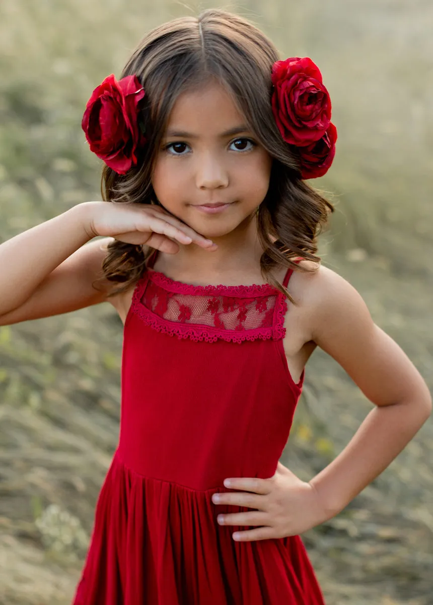 Catrin Dress in Crimson