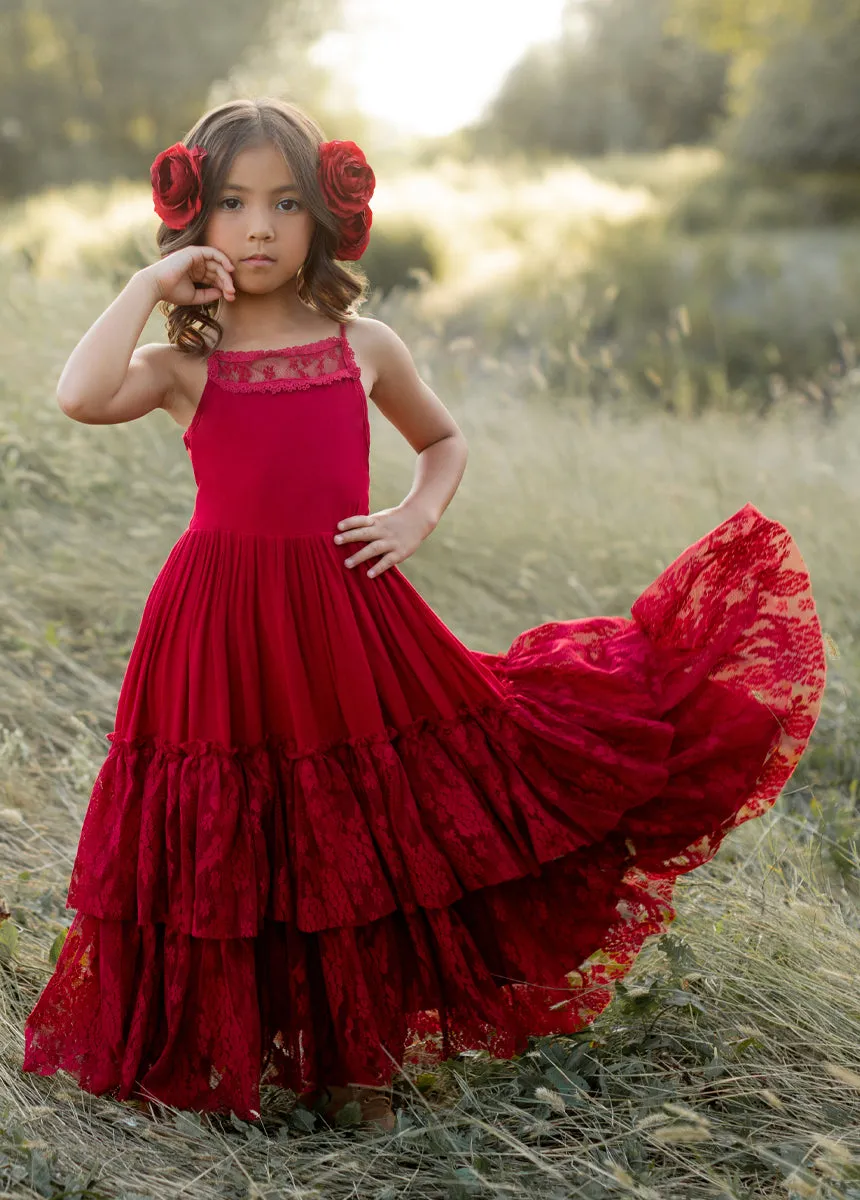 Catrin Dress in Crimson