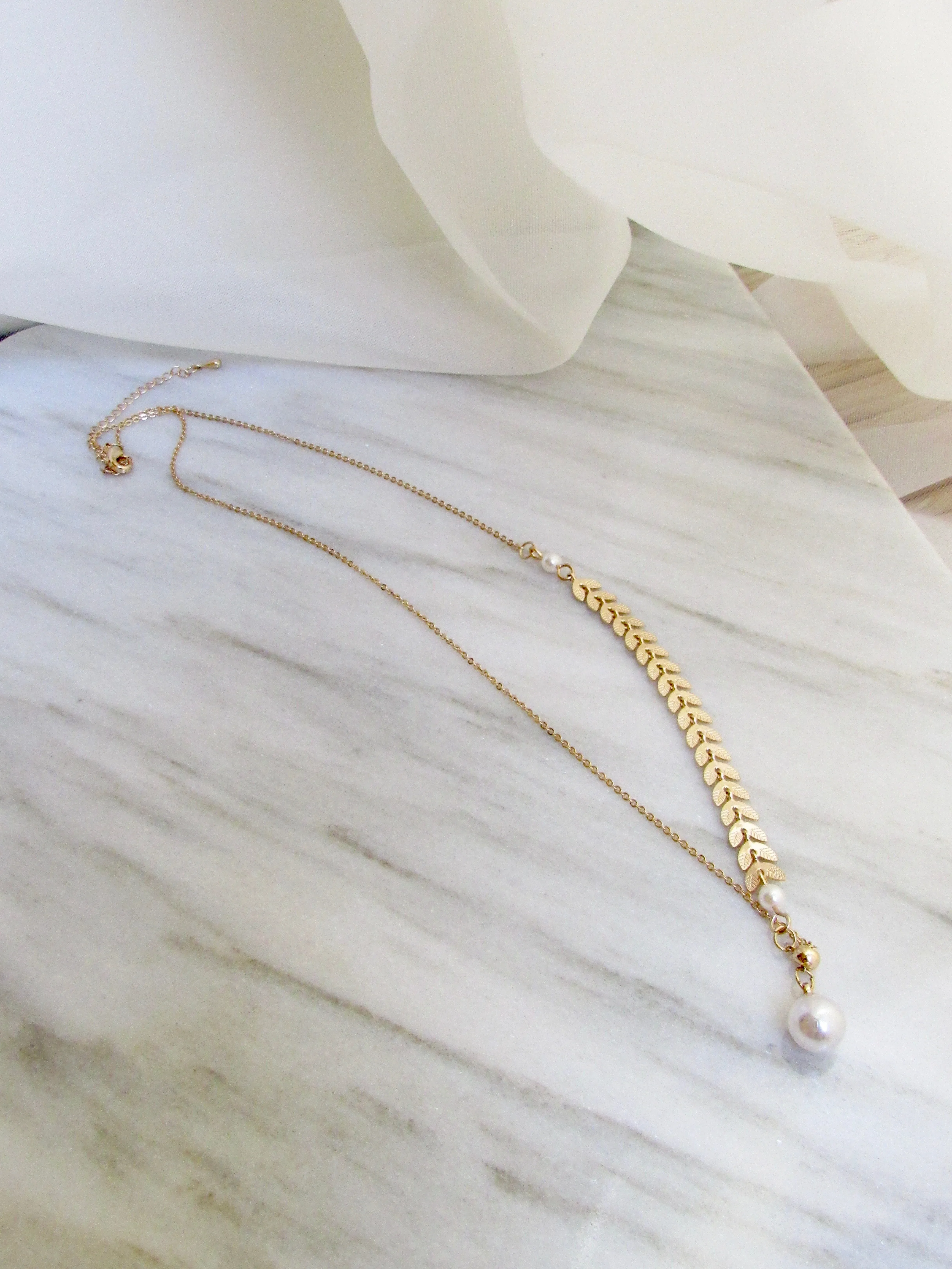 Celeste Asymmetric Pearl Necklace
