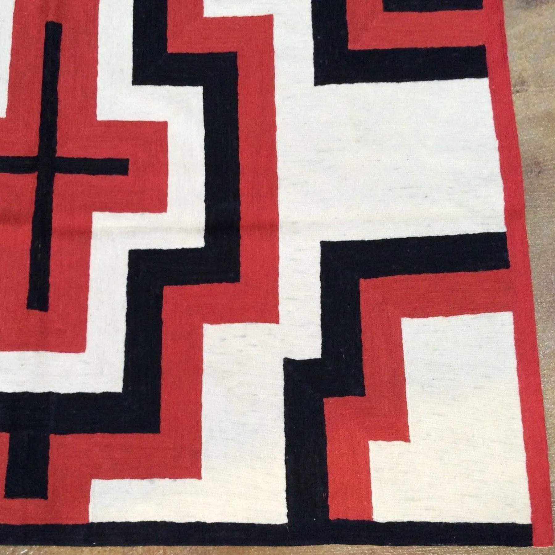 Chain-Stitched Kashmir Southwestern Handmade Wool Rug (Size 4.0 X 6.0) Brrsf-1047