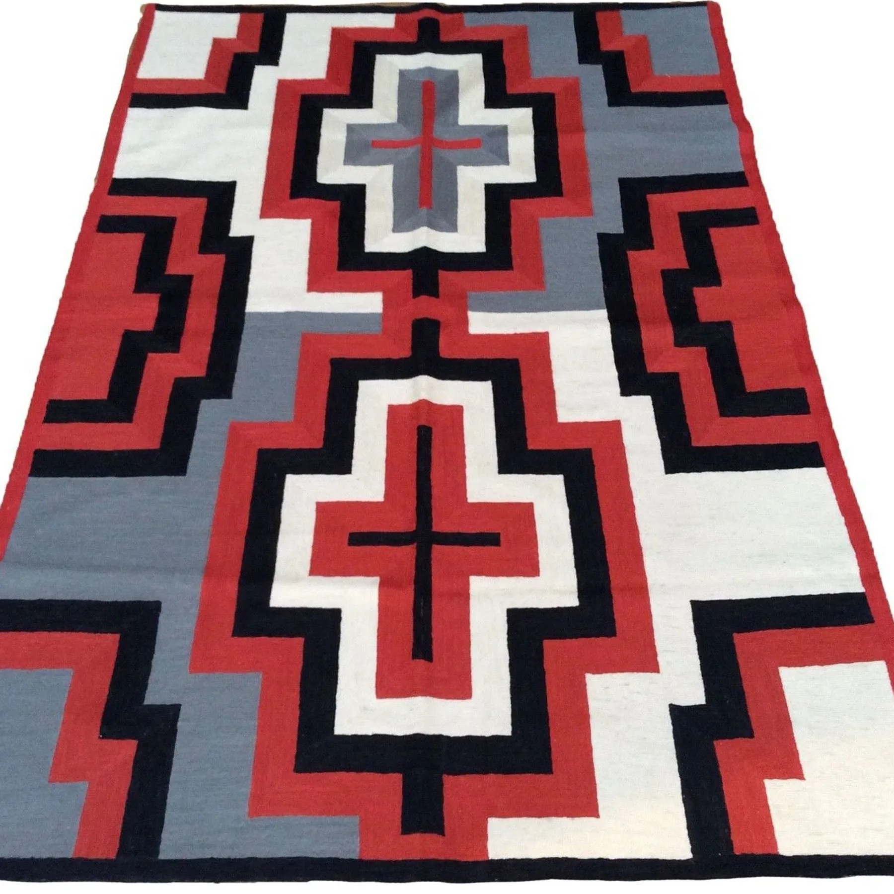 Chain-Stitched Kashmir Southwestern Handmade Wool Rug (Size 4.0 X 6.0) Brrsf-1047