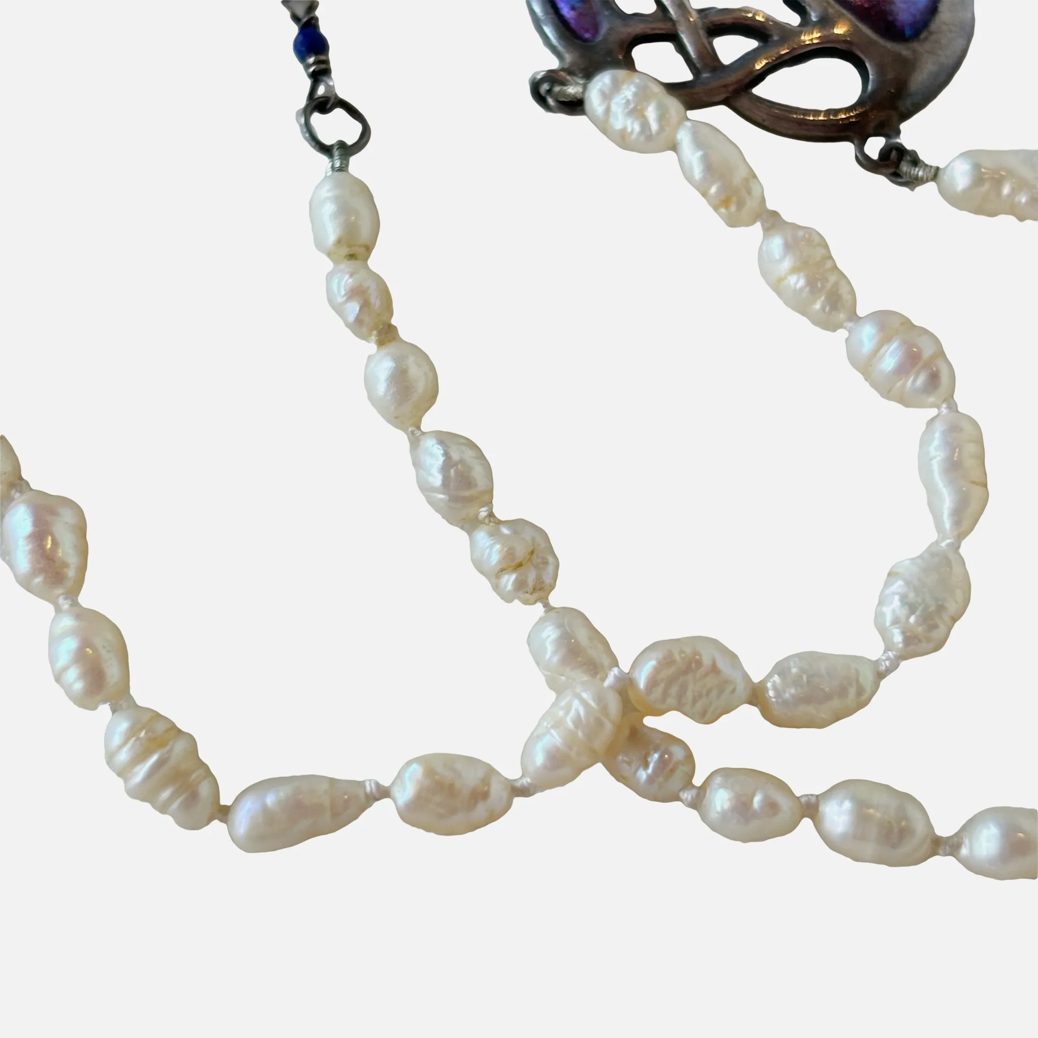 Charles Horner Pendant with Seed Pearl Strand Necklace (154)