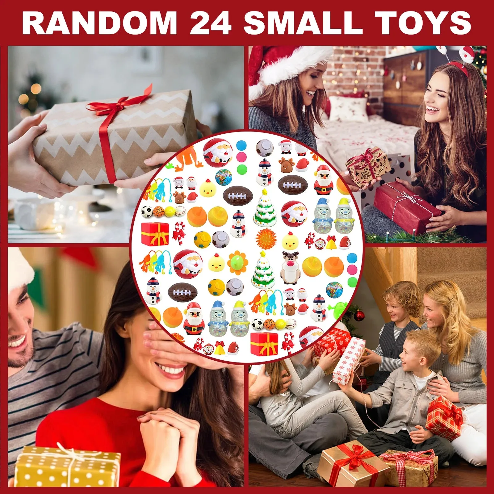 Christmas Surprise Blind Box, Mysterious Box, Holiday Advent Calendar with 24 Unique Surprise Mini Cute Animals – Fun Christmas Countdown Gift for Kids, Teen, Family, Kids Christmas Gift C50